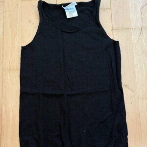 Lamberto Losani Cashmere Silk Sleeveless Black Sweater Sz S Made in Italy